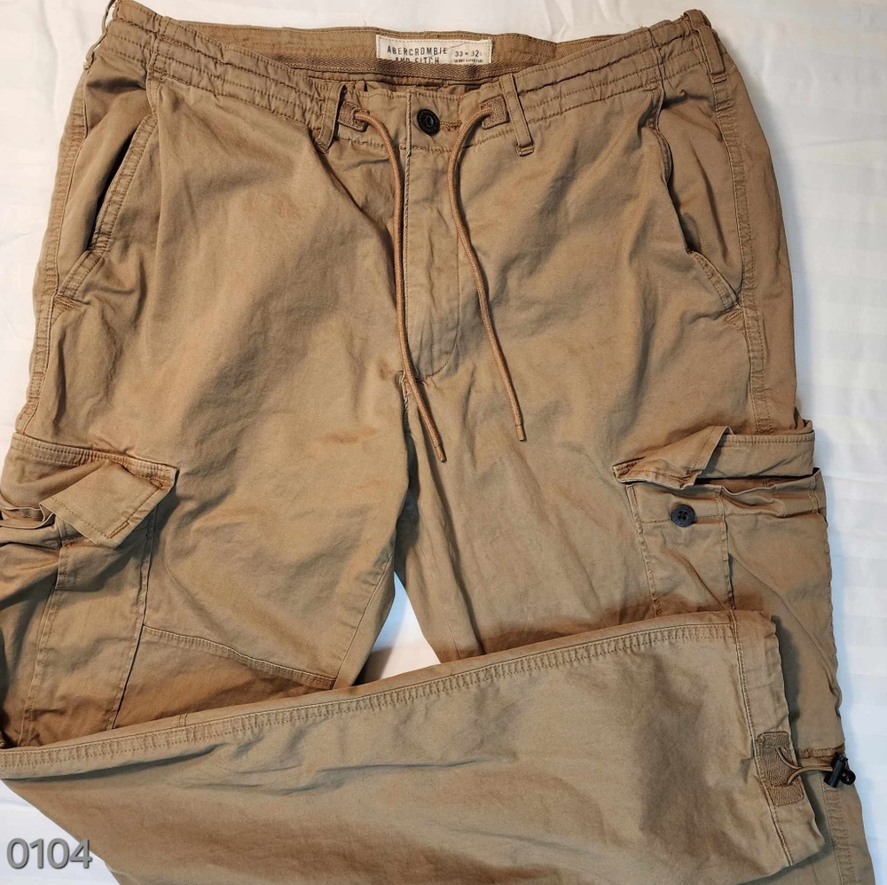 USED Abercrombie & Fitch Cargo Pants Mens 33x32 Khaki Y2K Paratrooper A&F